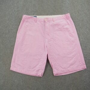 Polo Ralph Lauren Shorts Mens 36 Pink Flat Front Chimos Chambray